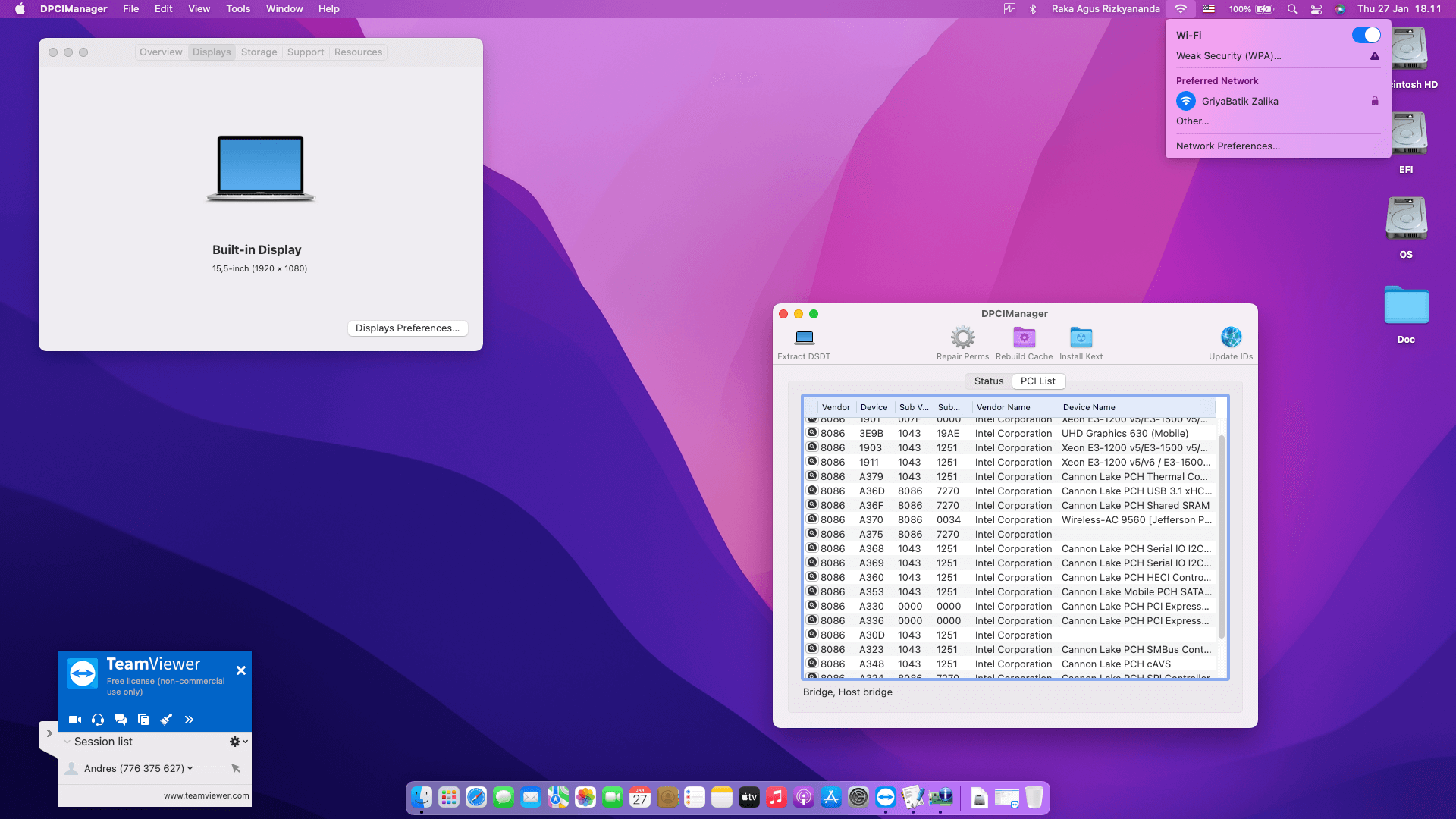 Asus ROG Strix HERO II GL504GM ES029T [CoffeeLake   Intel UHD 630 + I2C]   OpenCore 2